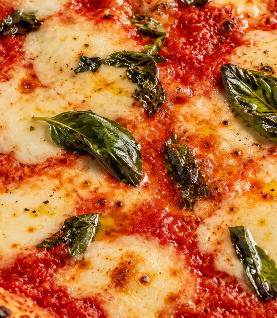 Margherita pizza close-up